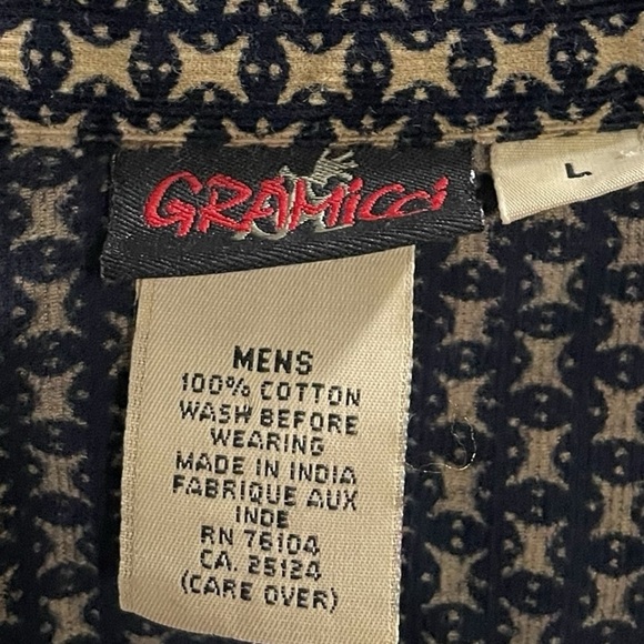 Vintage GRAMICCI Patterned Button Down Shirt Size Large - Picture 8 of 9
